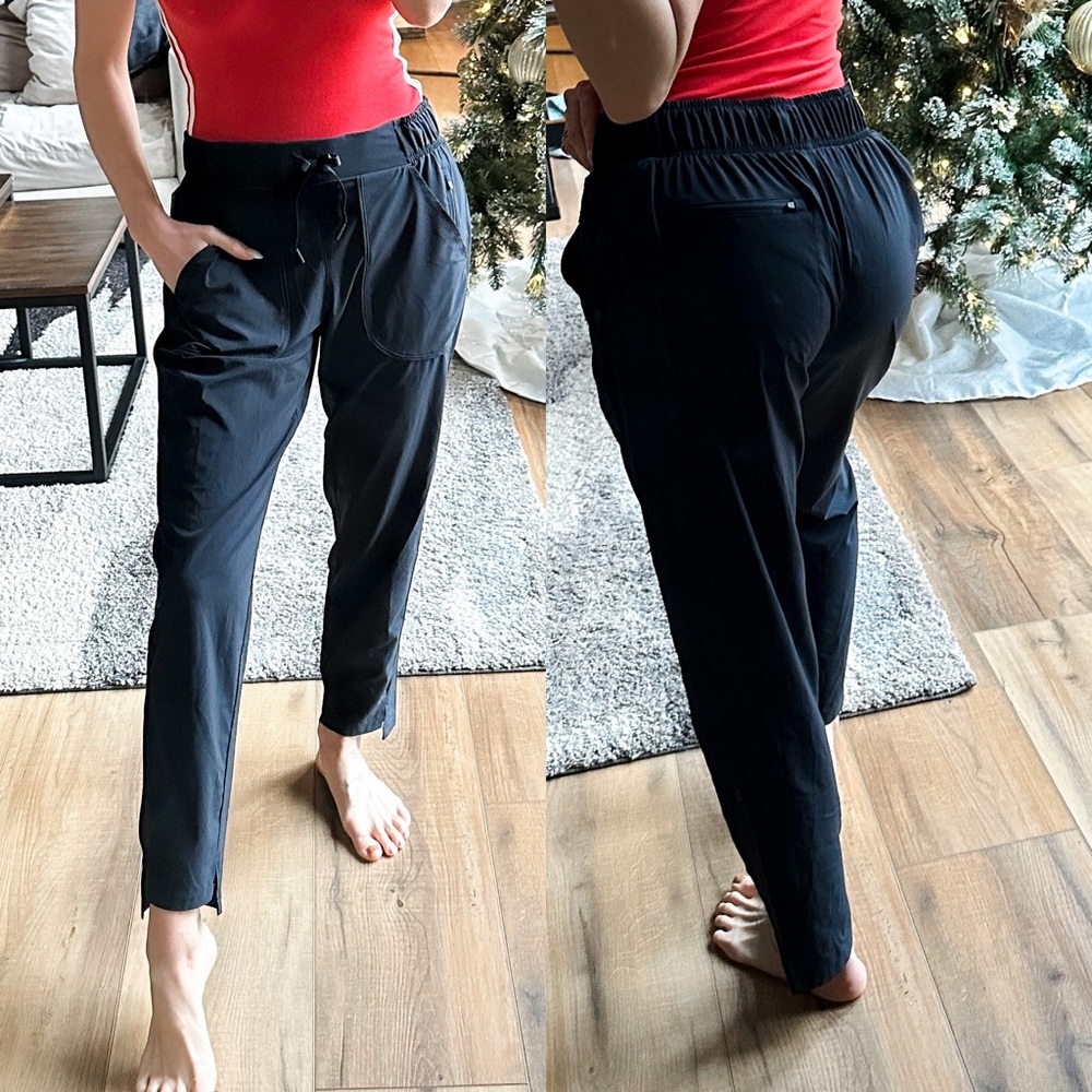 All in Motion Jogger Pant XS Black Slicky Straight Leg Mid Rise Travel Athletic